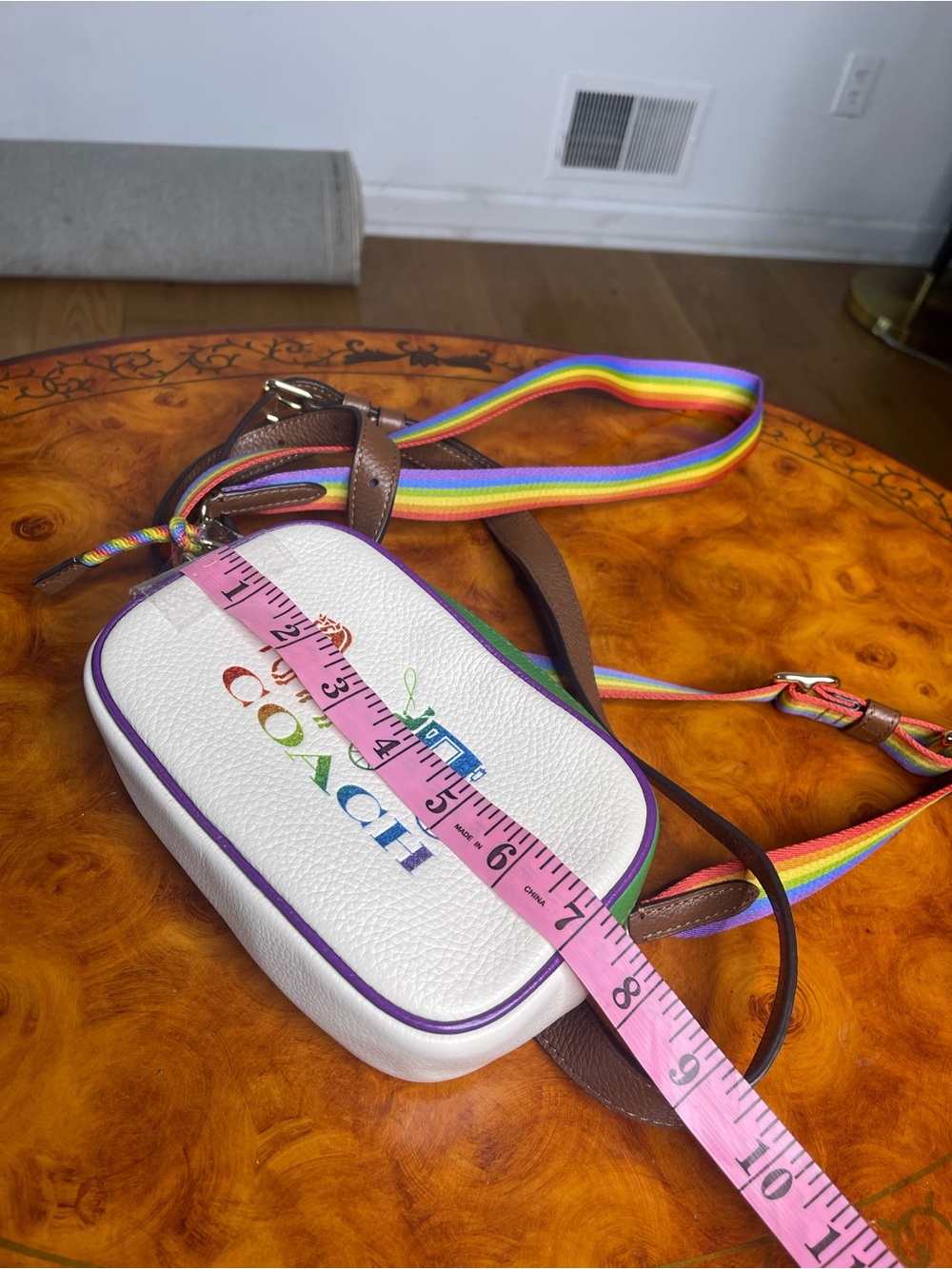 Coach Colorblock Crossbody with Blue Zipper and Rainbow Logo - Picture 11 of 12
